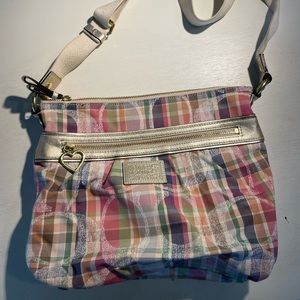 Coach poppy Daisy madras pastel tartan plaid crossbody purse